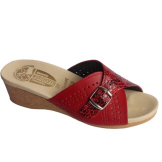 Sandales 251 Mule – Rouge serpent